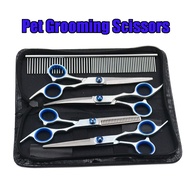 [5 Piece / Set ] 6.6" Stainless Steel Pet Dogs Grooming Scissors Suit Hairdresser Scissors For Dogs 