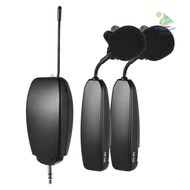 Wireless UHF Microphone System 2 Transmitter and 1 Receiver Musical Instrument Lapel Mics for Smartphone Computer Speakers Cameras Teaching Presentation Public Speaking Voice Ampl