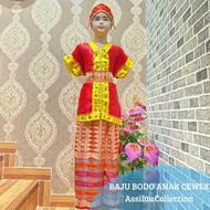 Baju Adat Makassar Anak  Baju Bodo  Baju Bugis - Wanita Merah 3