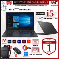 Laptop Murah ThinkPad E15 Gen 1 & ThinkBook 13s i5 16GB RAM 512GB SSD FHD Win11 Pro 1 Year Warranty