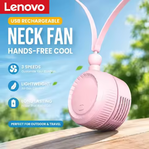 Lenovo Bladeless Neck Worn Fan Mini Portable Outdoor Fan Compact USB Rechargeable Neck Worn Cooling 