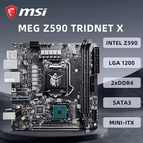 MSI MEG Z590 TRIDNET X Motherboard LGA1200 Supports i9-11900KF i7-10700K i5-10400F i5-11600K CPU 4xD
