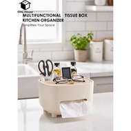 CHL House Desk Organizer Kotak Tisu dengan Holder HP Anti Rongga Desain Minimalis Modern Penyimpanan