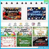 200x150cm Happy Birthday Letter Backdrop Cake Table Background Cloth for Soccer Animal Racecar Straw