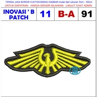 B-A91 GOLD EAGLE WING ARMY MILLITARY LOGO EMBROIDERY PATCH - INNOVATION OF TESTIMONI EMBROIDERY PATC