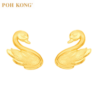 POH KONG 916/22K Gold Affectionate Swans Earrings