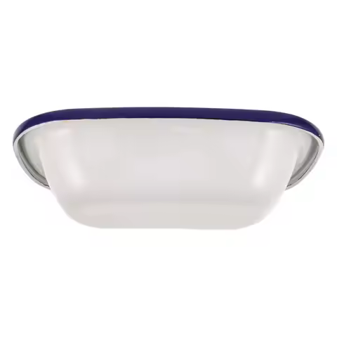 White Enamel Baking Pan Flat Square Oven Tray 9x5.5x2. Pan Non Stick Heavy Duty Roasting Dish for Ki