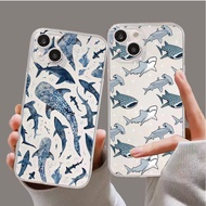 Summer Ocean Shark Case Cover For Iphone 14 Pro Max 13 12  Pro Max 12 13 Mini 14 Plus 14+ Phone Casi