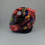 Helm Full Face INK Motif Baru Langka Stealth Samurai Double Visor