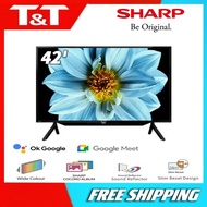 FREE SHIPPING】 Sharp 42 Inch AQUOS  Google TV  2TC-42EG1X slim bezel Youtube Netflix smart tv 2K FULL HD  HDR10 42"