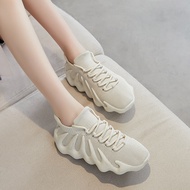 Large Size 41-43 Women's Shoes Beige Influencer ins Daddy Shoes Wide Feet Fat Feet Fat Sister Elasti