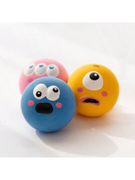 可愛的卡通狗眼睛聲音啃咬玩具環保乳膠互動寵物球
