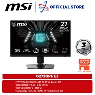 MSI G272QPF E2 27" GAMING MONITOR ( 27" WQHD RAPID IPS / 1MS / 180Hz / ADAPTIVE SYNC / HD MI + DP)