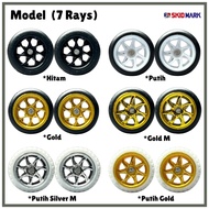 Hot Wheels Diecast Rubber Tire Rims Model (7 Rays)