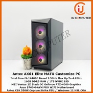 ANTEC AX61 ELITE MATX CUSTOMIZE GAMING INTEL CORE I5-14400F 16GB DDR5 RAM 1TB NVME SSD RTX4060 USED 