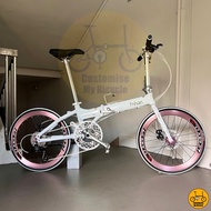 🐈 Fnhon Blast 22” 𝗠𝗥𝗧/𝗕𝘂𝘀-𝗳𝗿𝗶𝗲𝗻𝗱𝗹𝘆 14 Freebie 𝗟𝗶𝗴𝗵𝘁𝘄𝗲𝗶𝗴𝗵𝘁 Folding Foldable Bicycle Bike 3sixty Dahon Soft Pink Kosda
