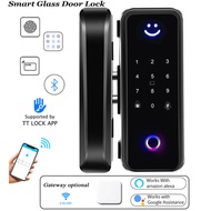Glass Door Lock Bluetooth Wifi Gateway TTLock Fingerprint Password Electric Digital lock Alexa Googl