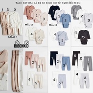 [Bibonkid] organic cotton retail set newborn clothes HM US sizes from 1-2m to 6-9m