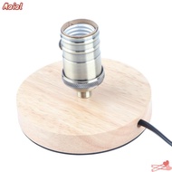 MAIAL Table Lamp Holder, Wooden Base Dimmable Button Lamp Base, Durable E27 E26 Vintage Lamp Holder 