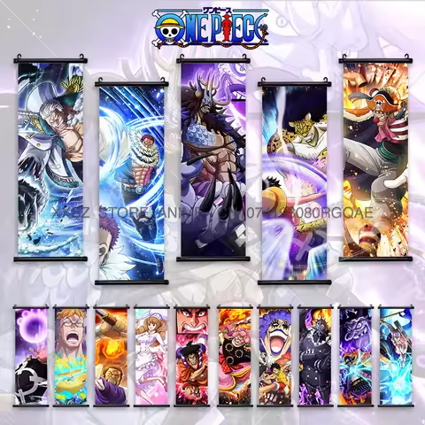 ONE PIECE Scrolls Picture Luffy Posters Borsalino Wall Art Buggy Home Decor Kaidou Hanging Painting 