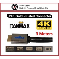 Danmax HDMI Cable HDMI TO HDMI 3 Meters Nylon Sleeve, VERSION 2.0, JR4438 Series ( JR4438/30 )
