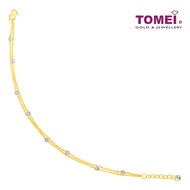 TOMEI Double-Layered Beads Bracelet, Yellow Gold 916