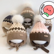 YRBWDYZDH Kids Earmuffs Cap, 2-5 Year Baby Warm Baby Knitted Hat, Cute Windproof Thicken Children He