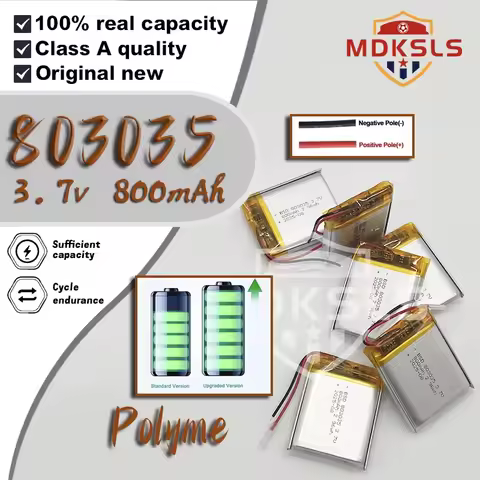 3.7V 803035 800mAh Lithium Polymer Lipo Rechargeable Battery For MP3 MP4 MP5 GPS Mobile Phone Camera