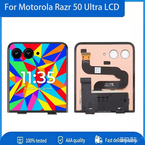 Second External AMOLED For Motorola Razr 50 Ultra LCD For Moto Razr 50 Ultra Display Touch Screen Di