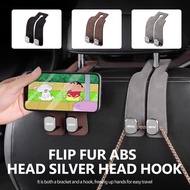 Car Headrest Hook Premium Suede Rear Seat Hanging Dual Hook 20KG Large Load-Bearing Alloy Hook Hange
