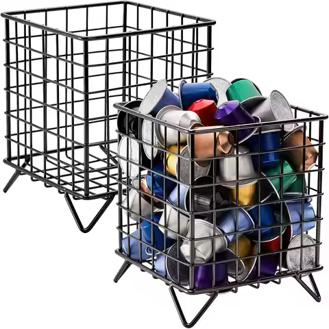 Coffee Pod Holder Storage Basket, Square Coffee Pod Capsule Rack Cup Holder Espresso Pod for Kitchen