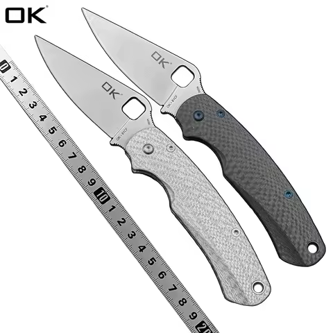 OK-81CF Carbon Fiber Handle M390 Blade Ceramic Bearing Folding Knife