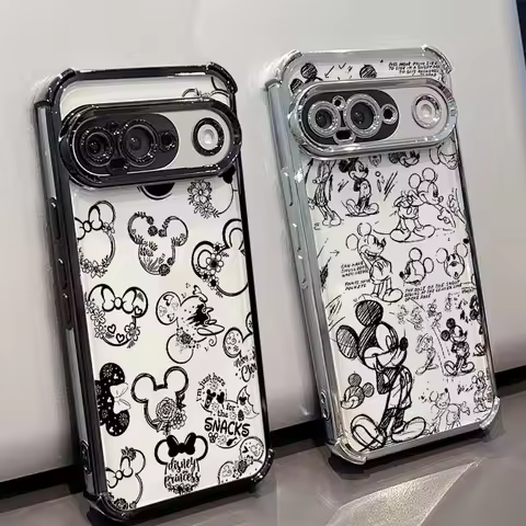 Disney Mickey Mouse Logo Phone Case For Google Pixel 10 9A 9 8A 8 7A 7 Pro XL Plating Drop-proof Tra