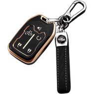 Key Fob Cover for GMC Acadia: 5 Buttons Key Fob Case with Keychain Fit for 2015 to 2023 GMC Terrain 