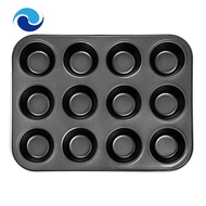 Heavy duty carbon steel cupcake baking tray,12 mini cup cupcake shaped cake pan,nonstick cupcake bak