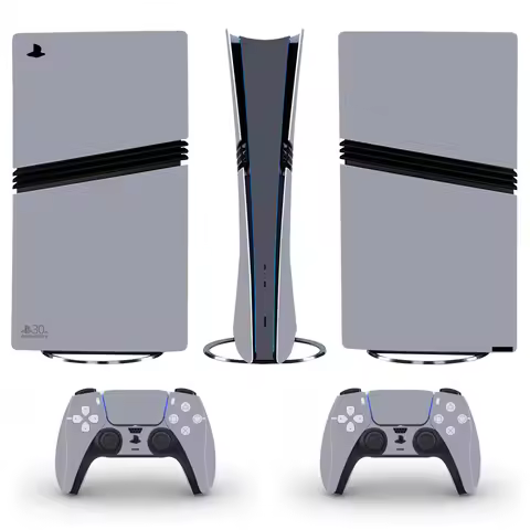 30th Anniversary Classic Grey Color PS5 Pro Digital Sticker Decal Cover for Console and 2 Controller