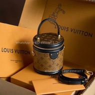 👏LV Cannes 圓桶發財包 黑色老花 M43986 全實拍📸📸100% new🎁 斜挎包 單肩包 斜咩袋 手提袋 圓桶包 化妝包 Crossbody bag, Shoulder bag 生日禮物