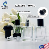30ml (GA800B) Exclusive PRESSING Spray Pump Glass Perfume Bottle/Botol Minyak Wangi 便携高端香水分装空瓶