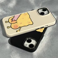 Pinch Your Buttocks SpongeBob SquarePants Pattern Phone Casing Compatible for IPhone 15 13 14 12 11 X XR Xs Max 14pro Se2020 7/8 Plus Silicone Shockproof Square Border Frame Case