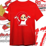 Baju I Love Indonesia T-shirt Indonesian 80th Merdeka 17 August Garuda Tshirt Kids Adults Cotton Sho