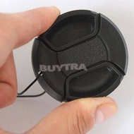 Center Pinch Snap-on 49mm Camera Front Lens Cap Cover with Anti-losing String for DSLR Lens