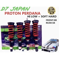 D7 PROTON PERDANA HI LOW SOFT HARD BODY SHIFT ADJUSTABLE SUSPENSION HIGH LOW COILOVERS SET 4PC