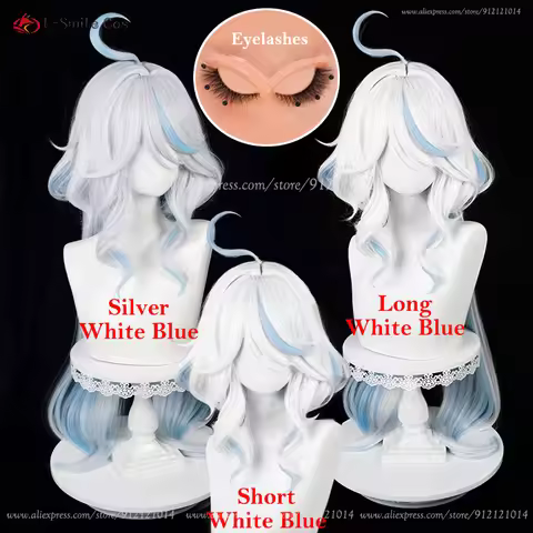 4 Styles Game Focalors Cosplay Wig Short White Blue Wig Cosplay Furina Anime Wigs Heat Resistant Syn