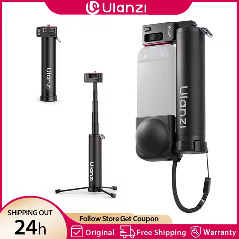 Ulanzi MT98 Foldable Selfie Stick Portable Tripod for DJI for Insta 360 Action Camera 180° Adjustabl