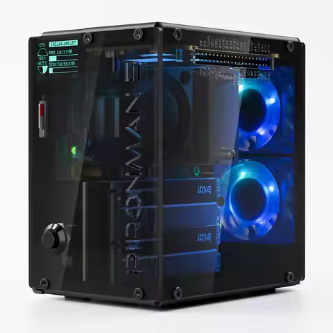Pironman 5-MAX Dual NVMe M.2 SSD PCIe PC Case for Raspberry Pi 5 NAS RAID 0/1 Hailo-8L AI Accelerato