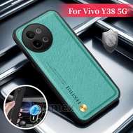 Vivo Y38 2024 5G Phone Case Car Magnetic Holder Leather Casing hp Vivoy38 Vevo Y 38 38Y 4G 5G Matte 
