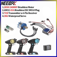 NEEBRC 2830 2400KV Brushless Motor AM32 45A ESC SM3.0 Plug 7CH Transmitter& 6Pin Receiver ESC Parame