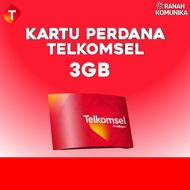 (Sudah Registrasi) Kartu Perdana Telkomsel 3GB Sudah Registrasi