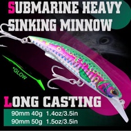 Minnow Sinking Fishing Lure 40g/9cm, 50g/9cm Submarine