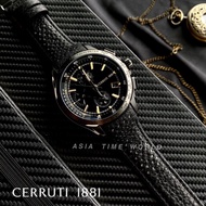 [Original] Cerruti 1881 CTCIWGC2205303 Chronograph Men Watch with Black Dial and Genuine Leather